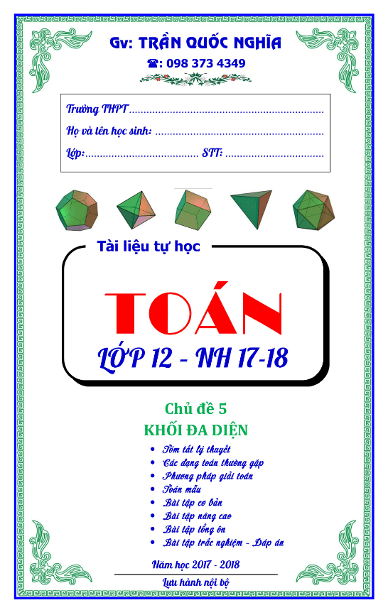 Chuyên đề khối đa diện - Trần Quốc Nghĩa